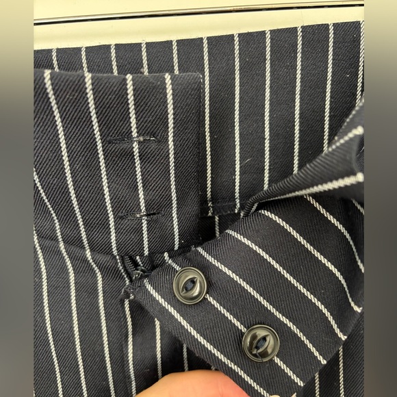 Blue and White Pinstripe Trousers - Picture 2 of 6